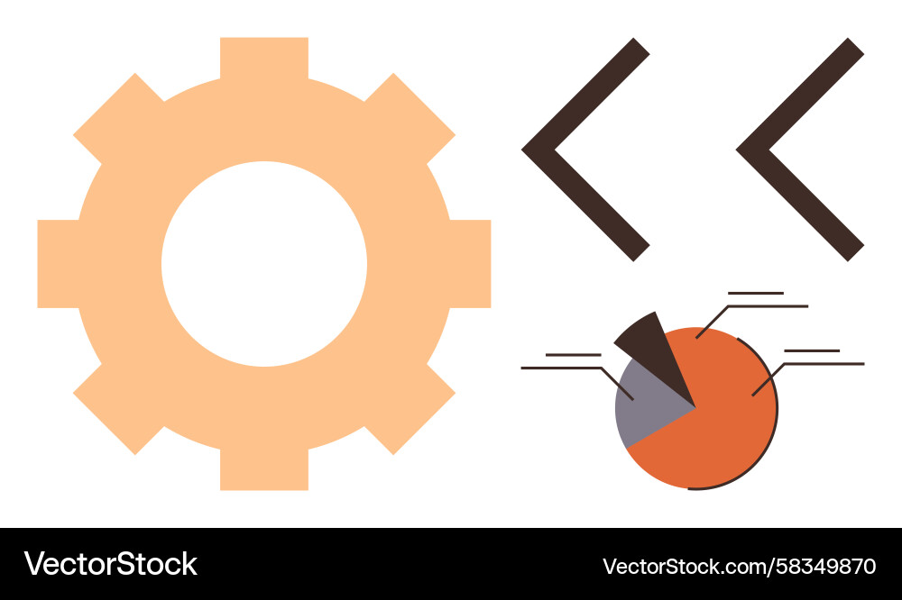 Technology Gears & Data Visualization Vector Image