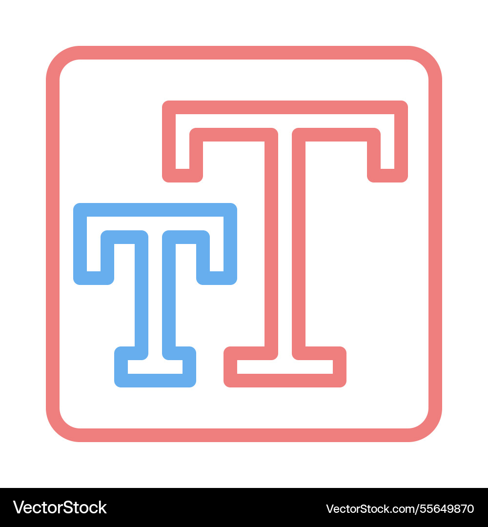 Text tool icon for graphic design applications vector image