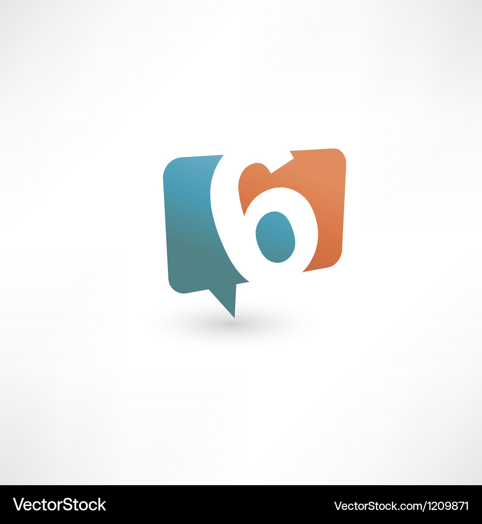 Abstract icon bubble based on the number 6 Vector Image