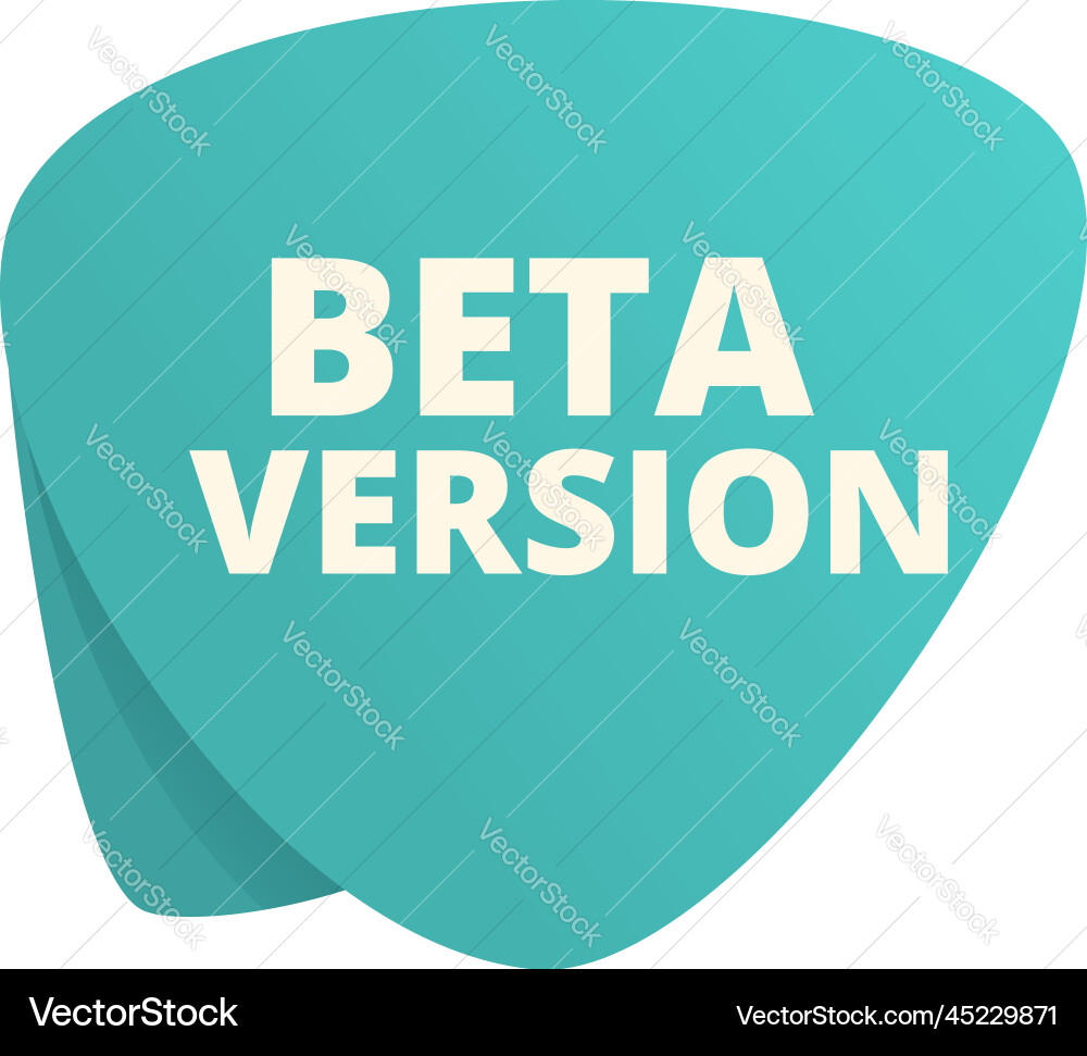 Beta version system icon cartoon computer vector image
