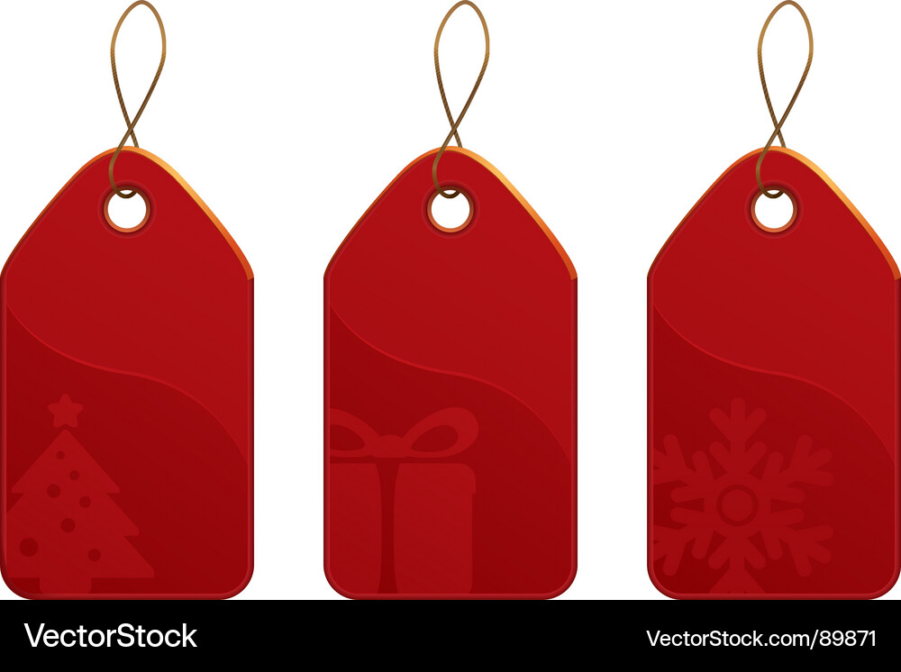 Christmas Red Tag Collection Vector Image