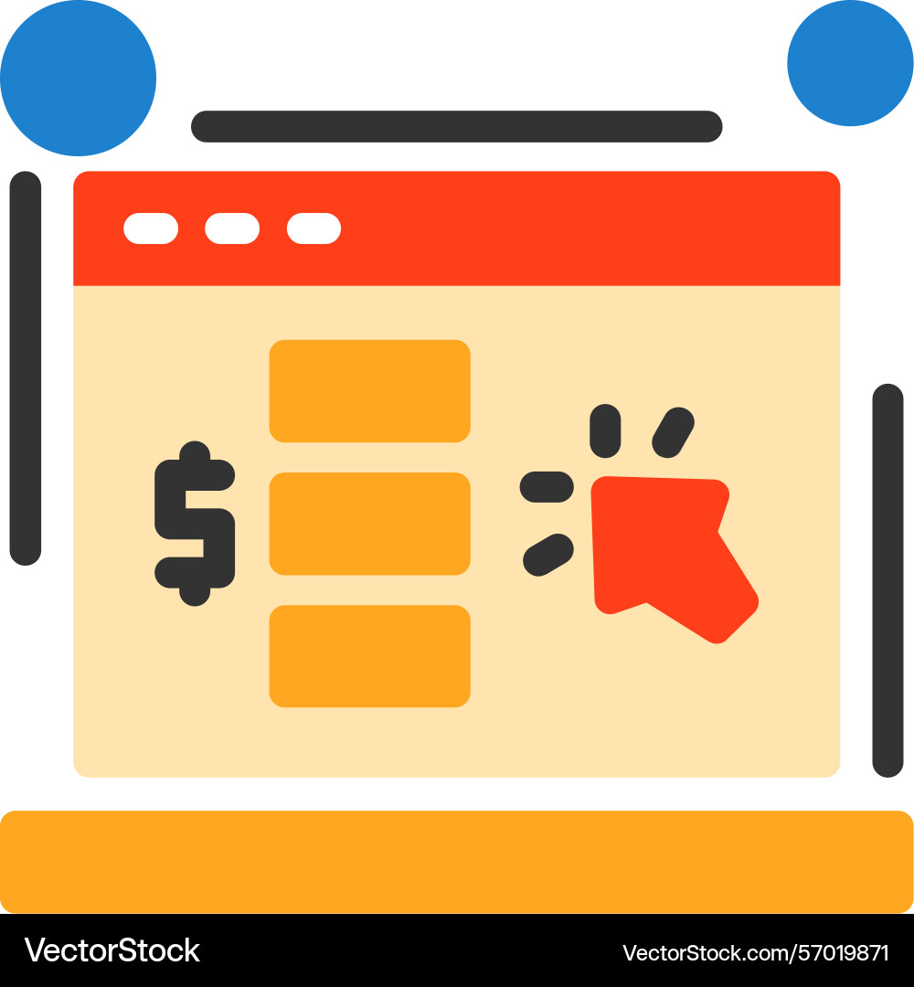 Cost per click flat style icon design Vector Image