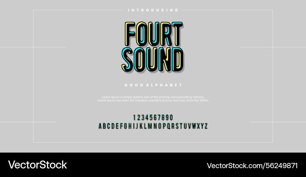 Fourt sound minimalist display font design Fourt sound minimalist display font design vector image