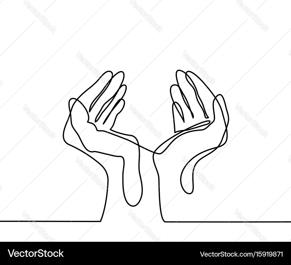 Hands Palms Together - Unity vector image