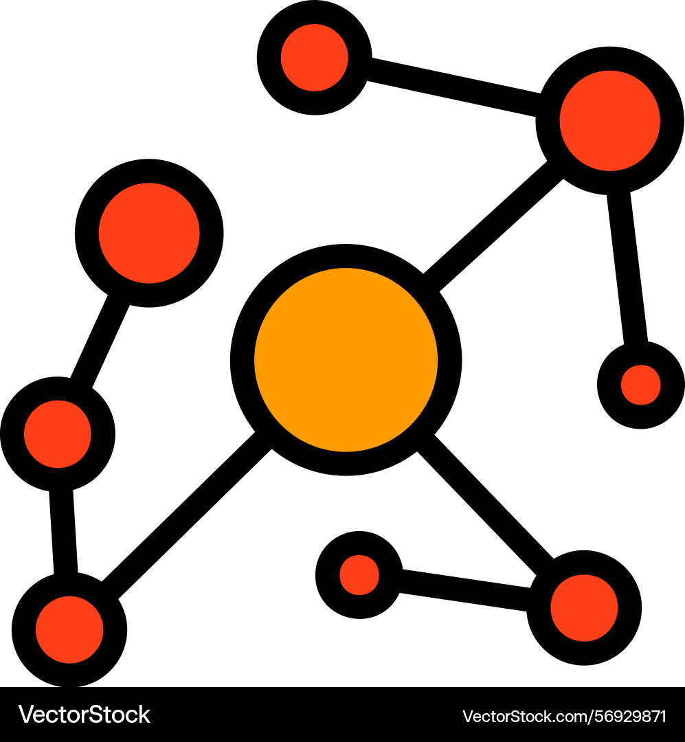 Knowledge graph line filled style icon design vector image