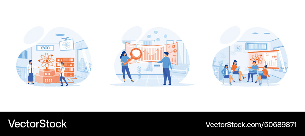 Landing page template of data processing vector image