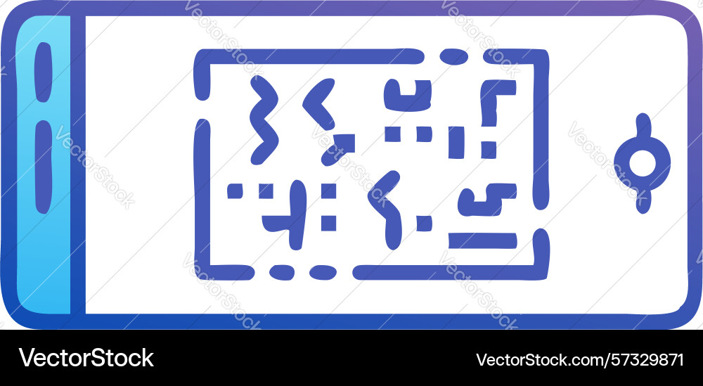 Mobile phone with digital code - programming vector image