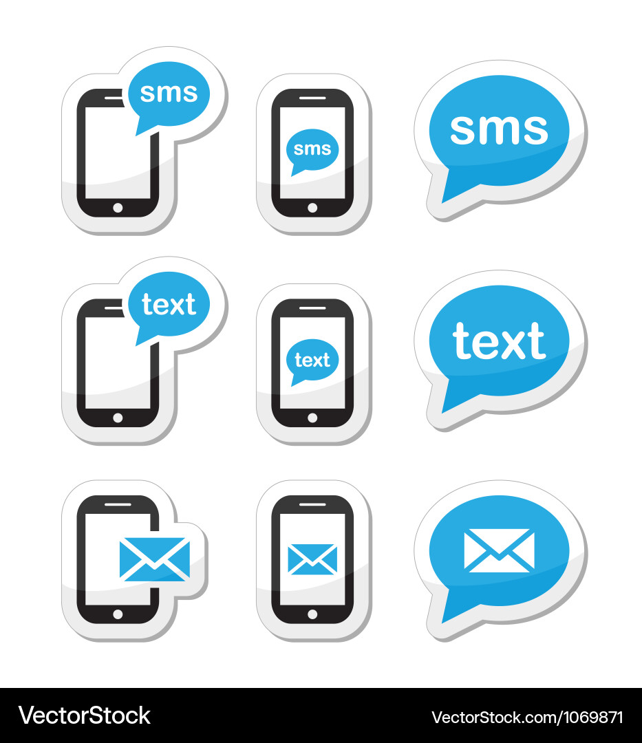 Mobile SMS Text Message Icons Vector Image