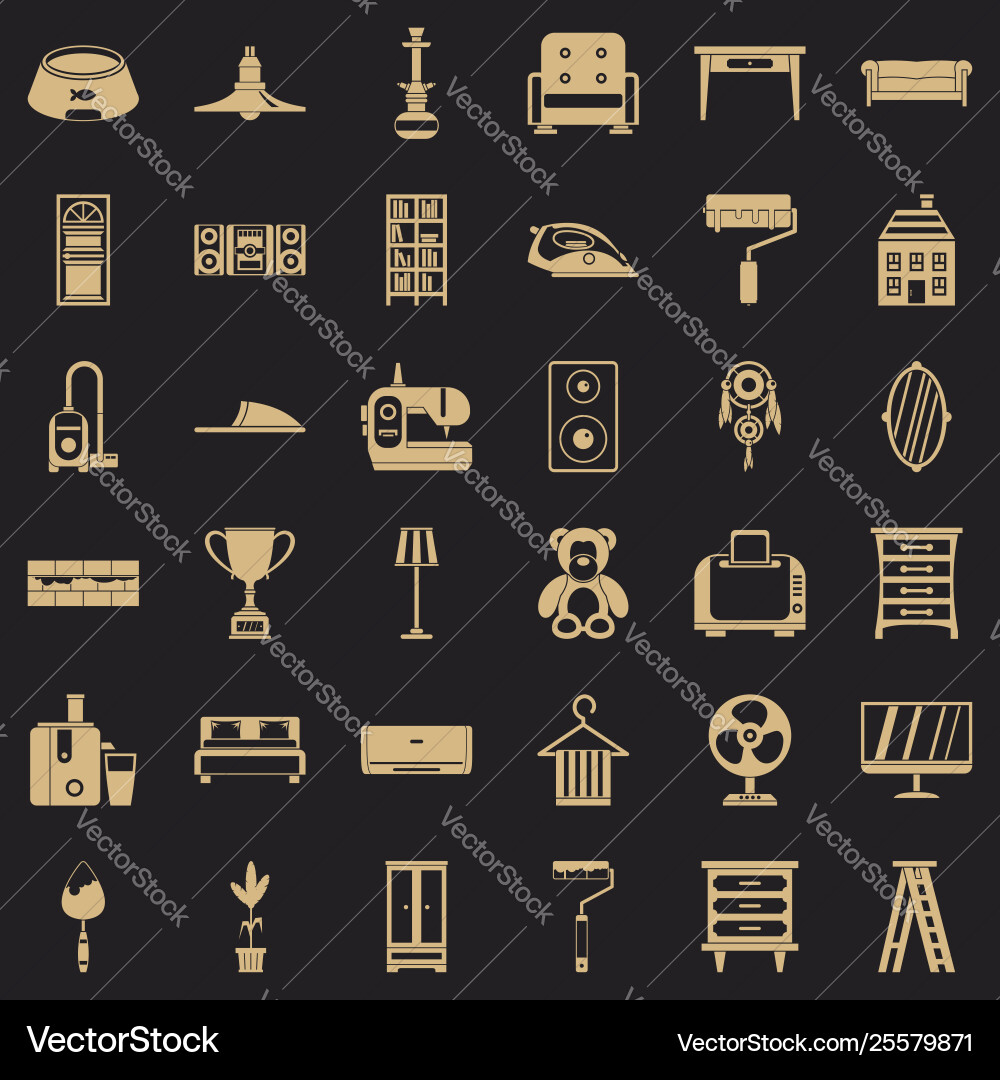 Pillow icons set simple style Pillow icons set simple style vector image