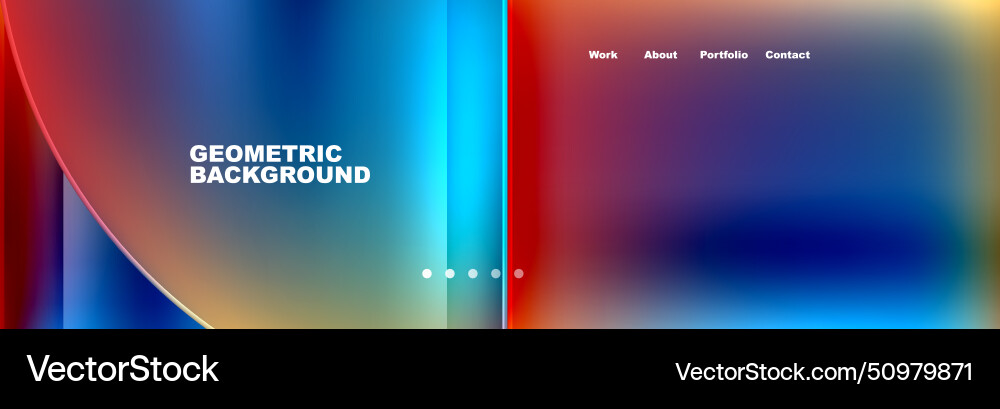 Round triangles and squares web site page template Vector Image