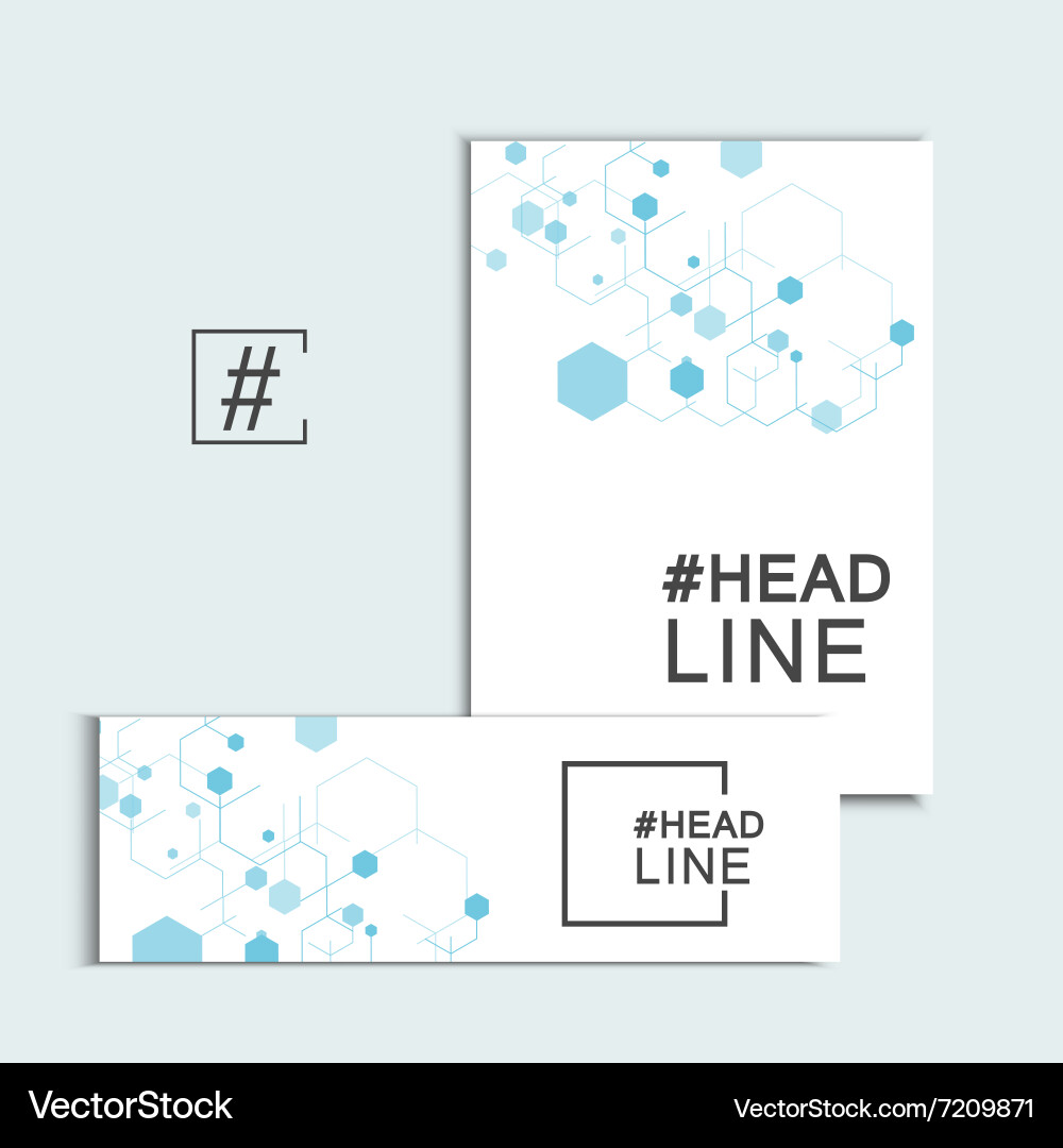 Set network connection hexagon background vector image