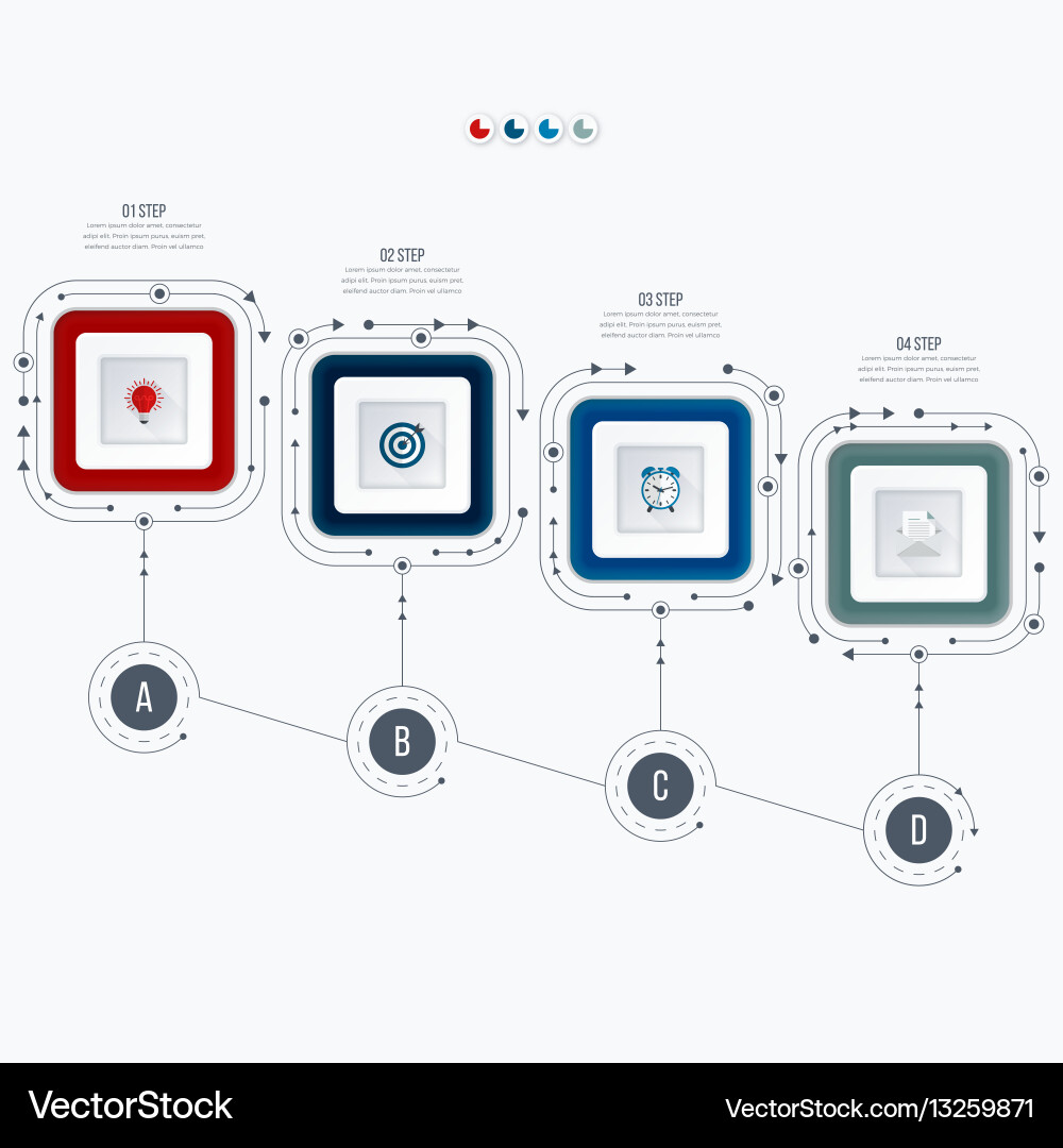 Workflow & Diagram Template - Square Options vector image