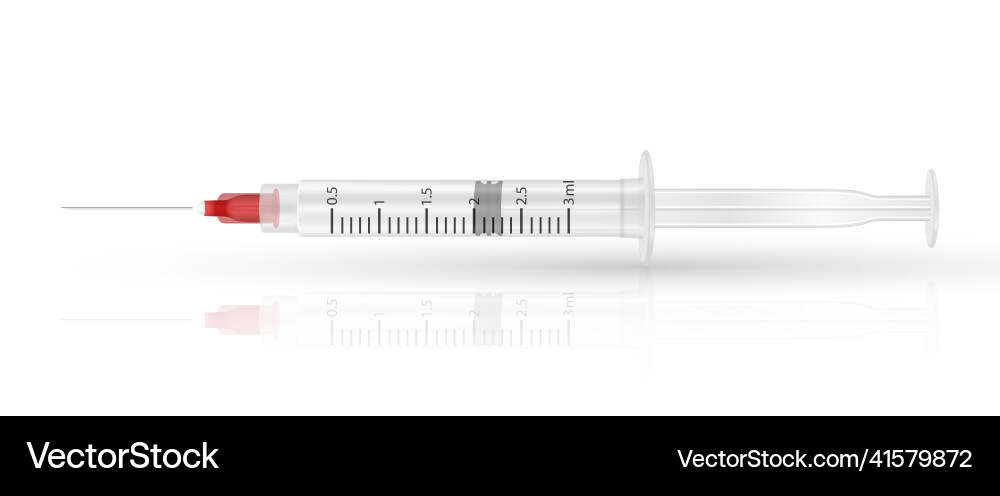 3D realistischer Spritzenkoronavirus-Impfstoff 3D realistischer Spritzenkoronavirus-Impfstoff vektorbild