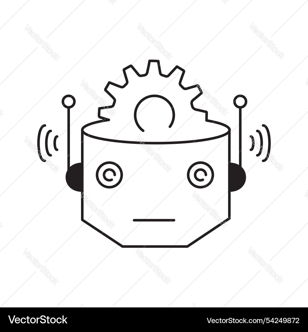 Ai robotics avatar for digital automation icon Vector Image