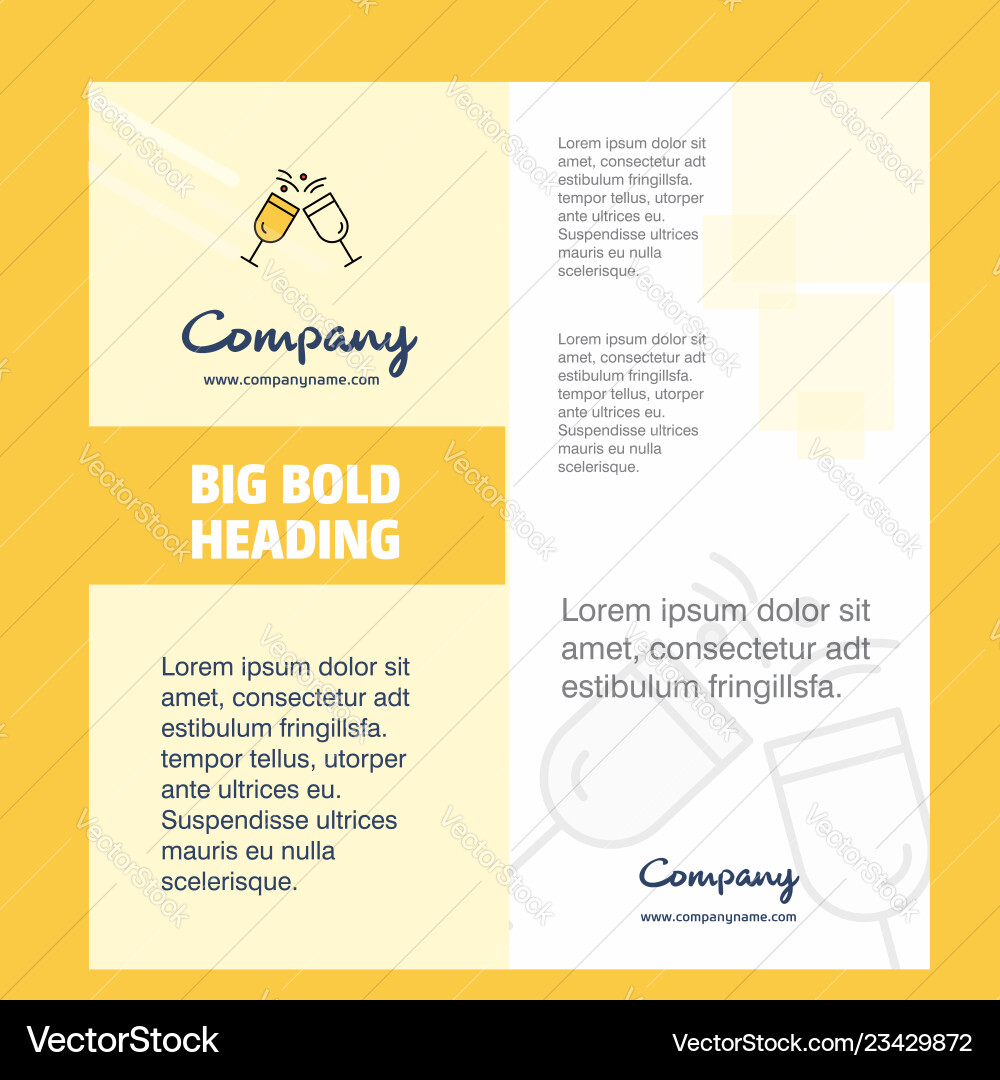 Cheers company brochure title page design Cheers company brochure title page design vector image