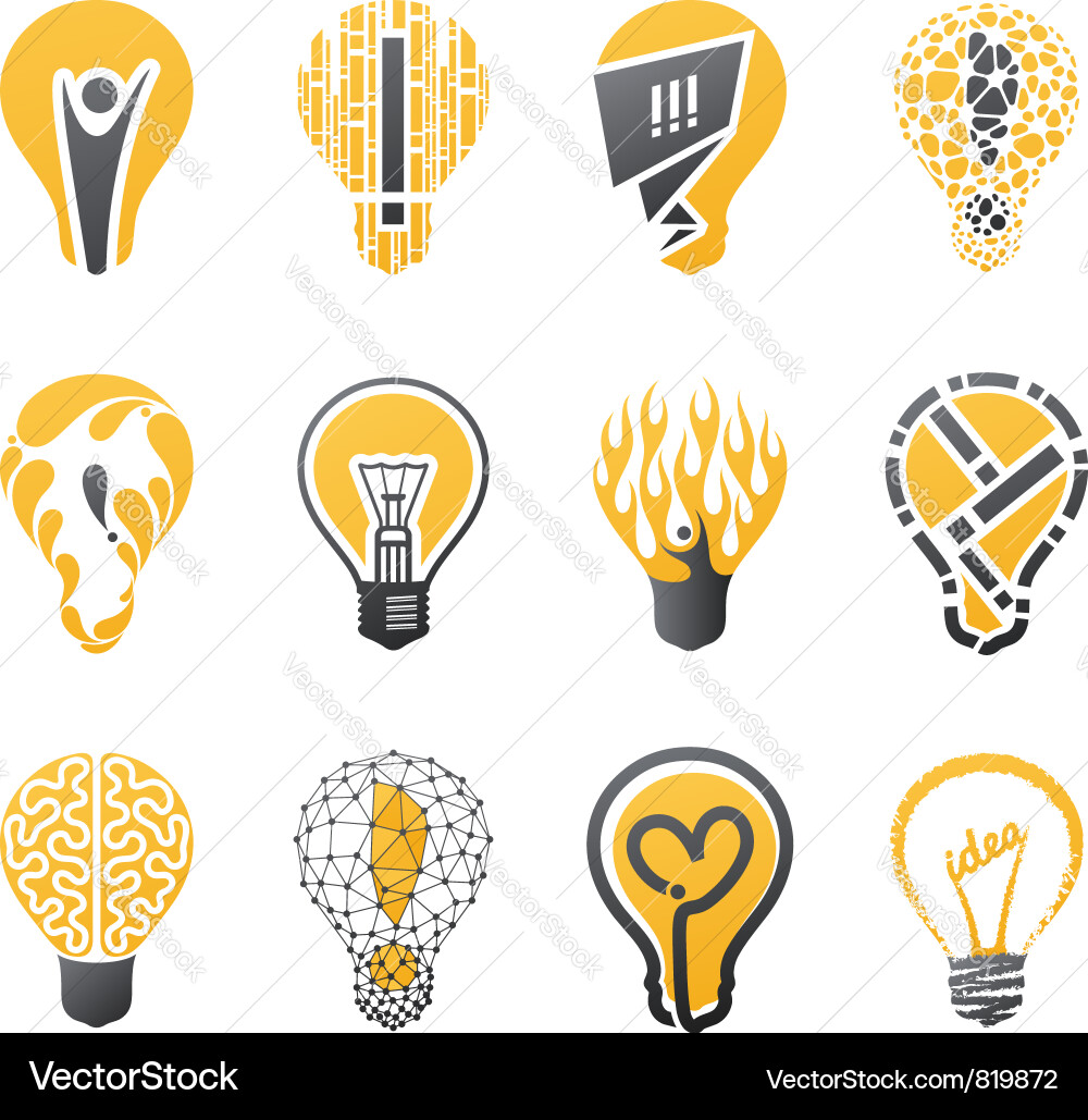 Creative Lightbulb Icons Vector Image