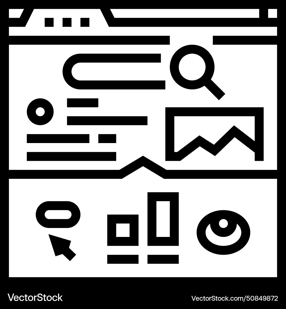 Ctr click through rate seo line icon Ctr click through rate seo line icon vector image