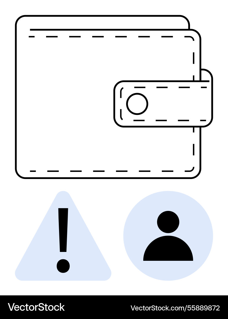 Digital wallet security alert with user profile Digital wallet security alert with user profile vector image