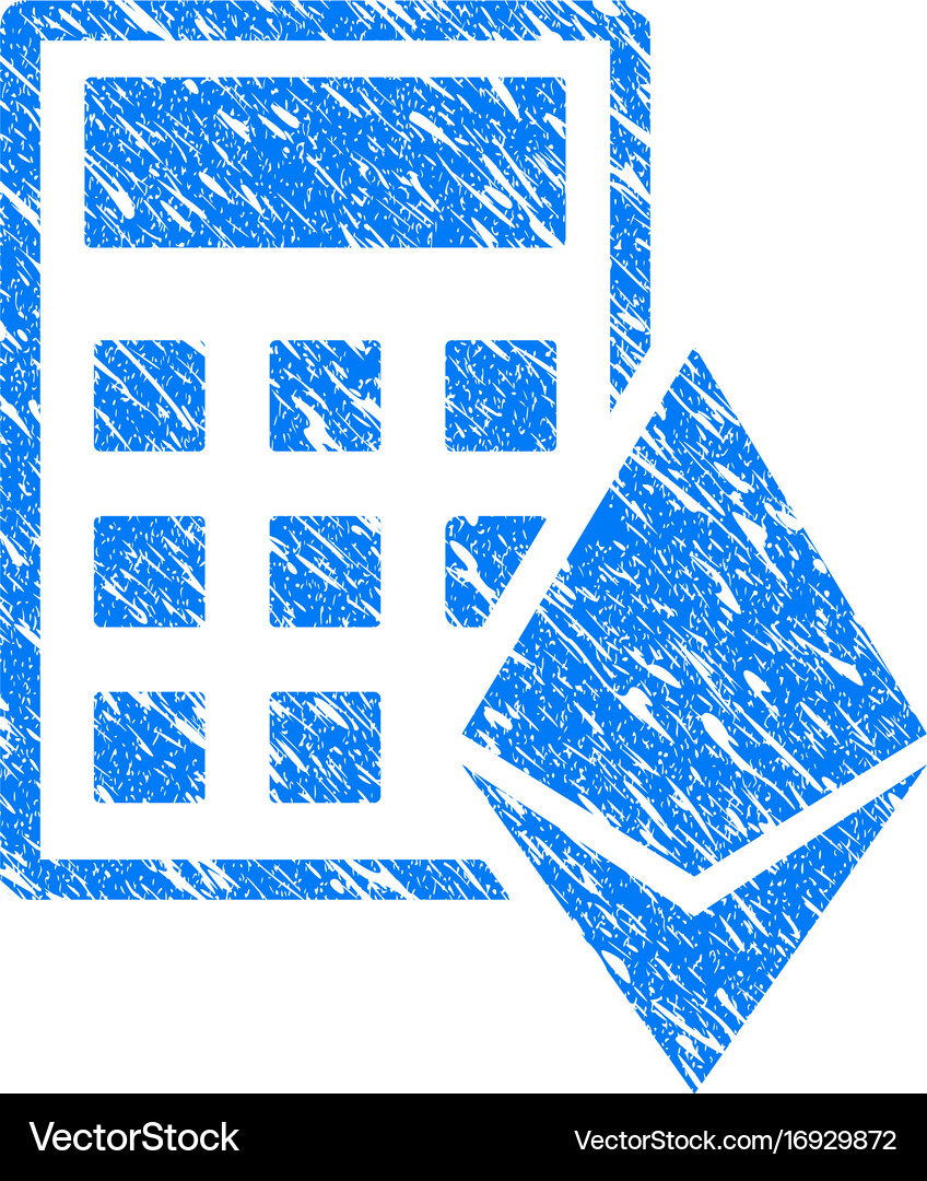 Ethereum calculator grunge icon – Royalty-Free Vector | VectorStock