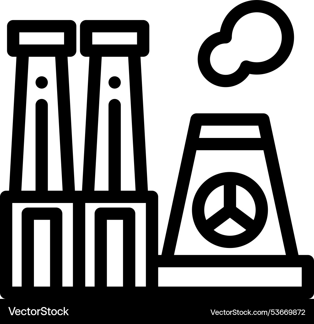 Factory icon thin linear style design isolated Factory icon thin linear style design isolated Vector Image