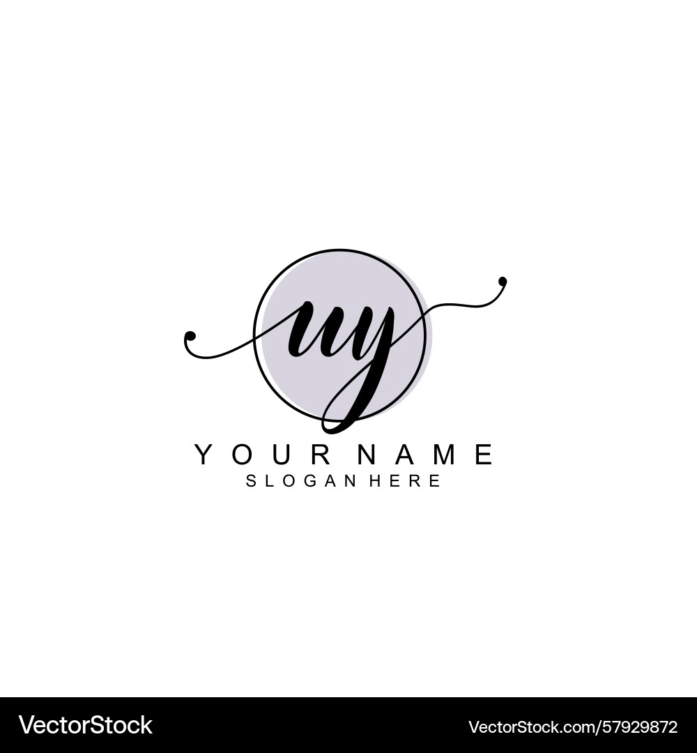 Handwriting logo concepts with initial uy Handwriting logo concepts with initial uy Vector Image