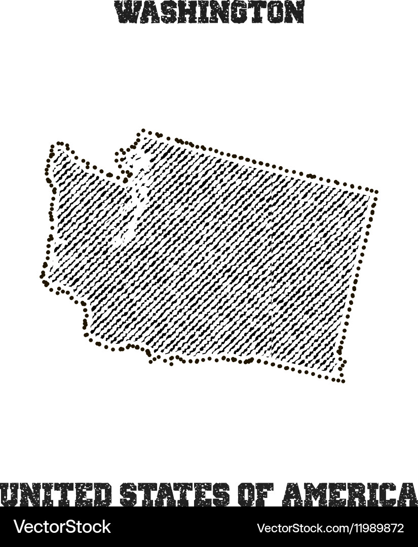 Label with map of washington vector image