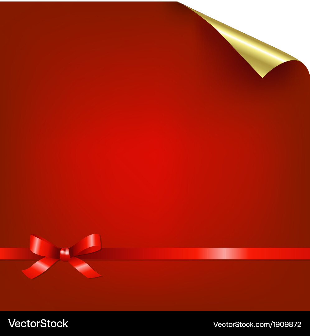 Red bokeh background with bow vector image