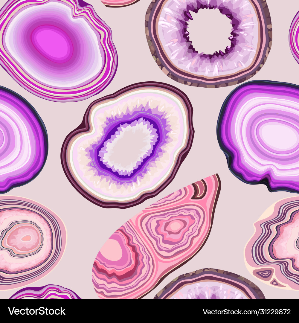Seamless pattern with geode and agate cuts Vector Image