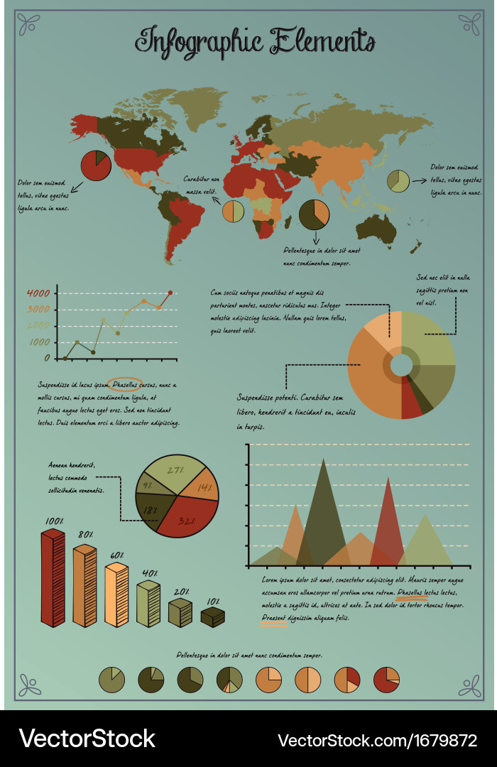 World Map Data Collection vector image