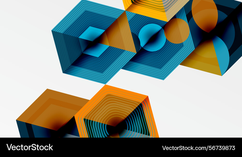 Abstract geometric shapes overlap creating vector image