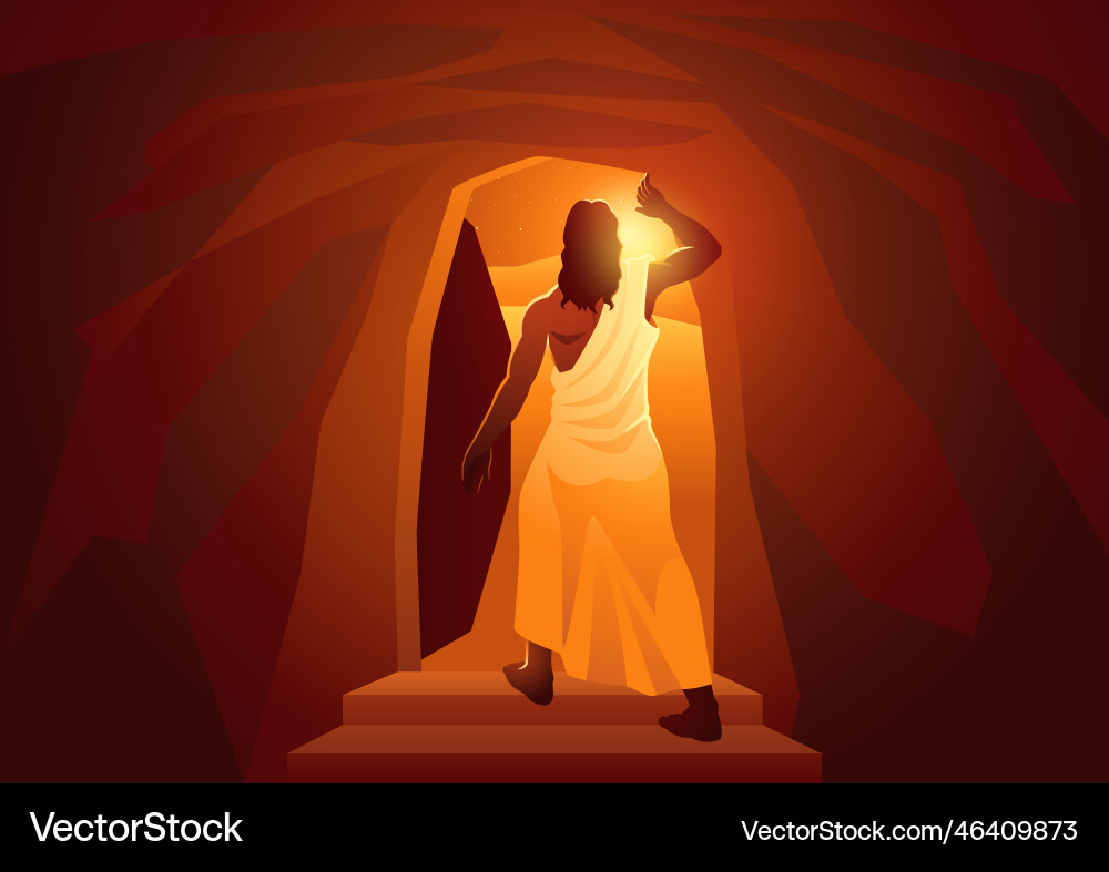 Back view of the resurrection jesus vector image