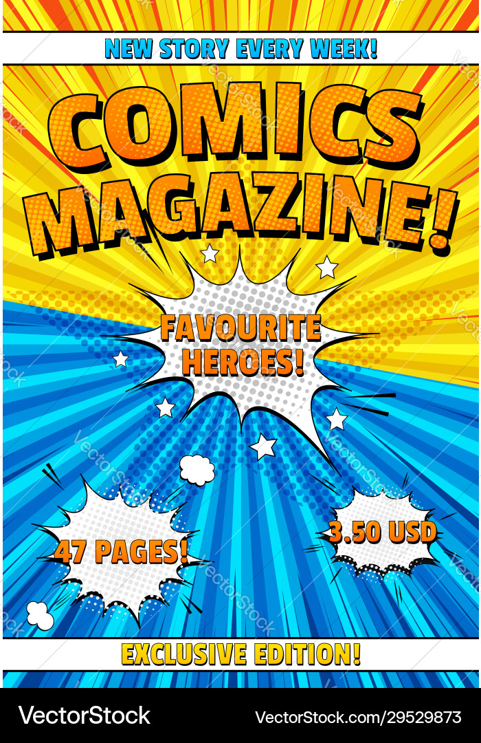 Comics Magazin Cover Vorlage Comics Magazin Cover Vorlage vektorbild