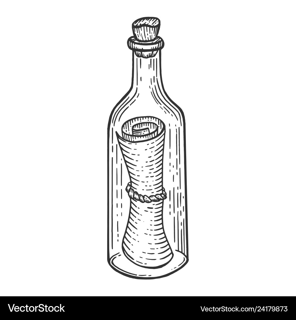Message in a Bottle Sketch vector image