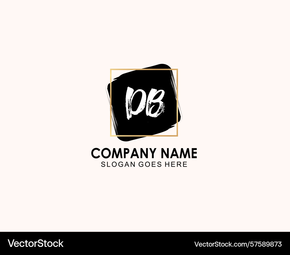 Minimalist db monogram logos with botanical Minimalist db monogram logos with botanical Vector Image