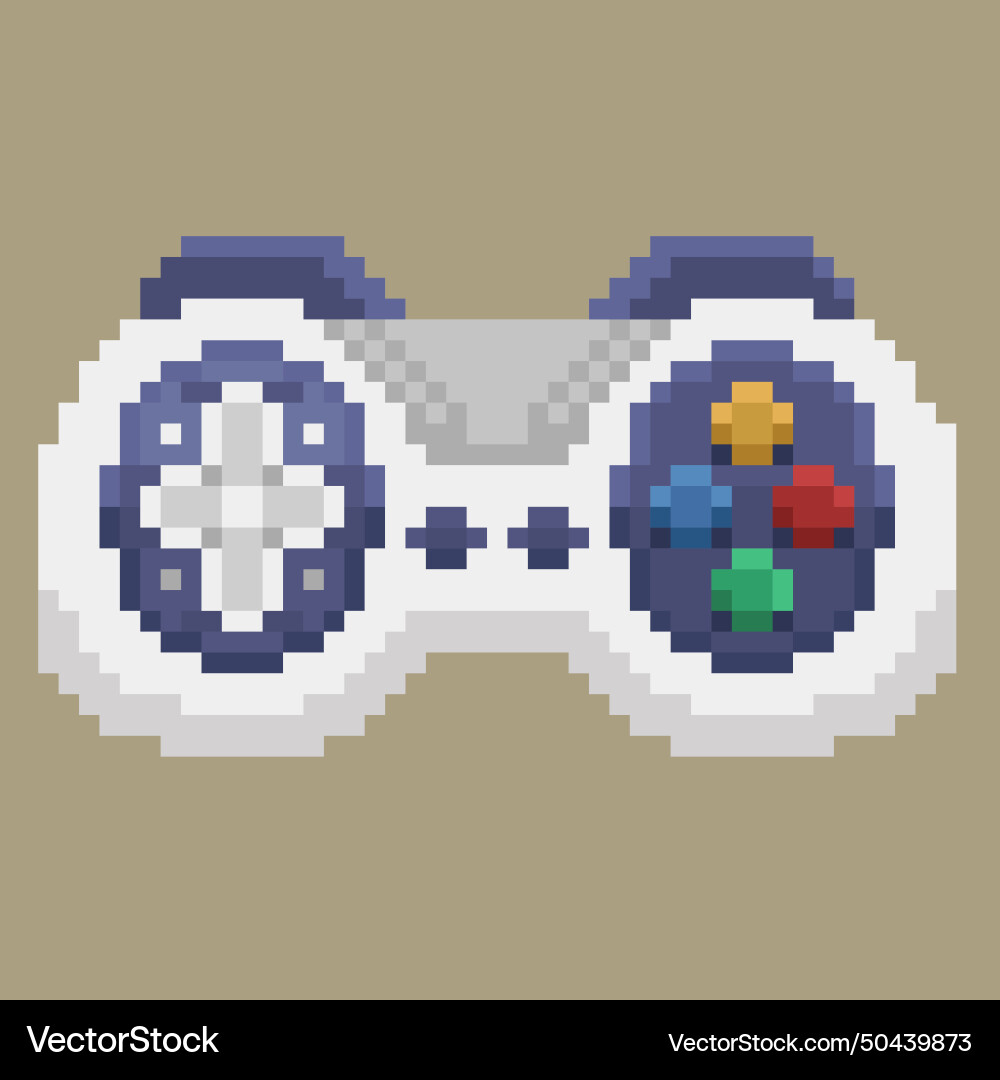 Old pixel art video game controllerjoystick Vector Image