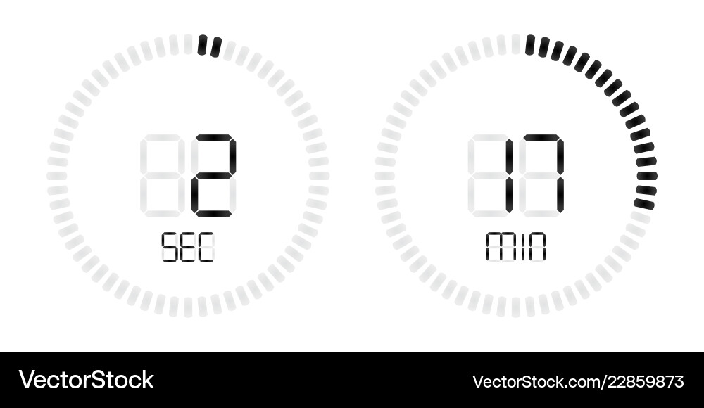 Stopwatch timer digital time countdown Vector Image