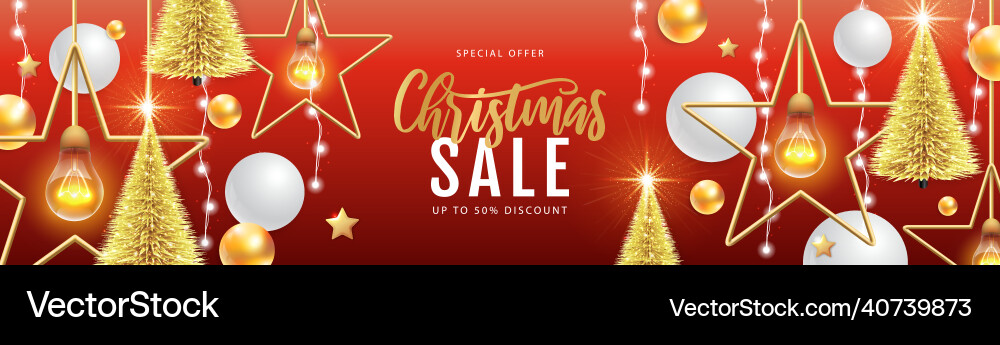 Winter sale poster with christmas decorations Winter sale poster with christmas decorations Vector Image