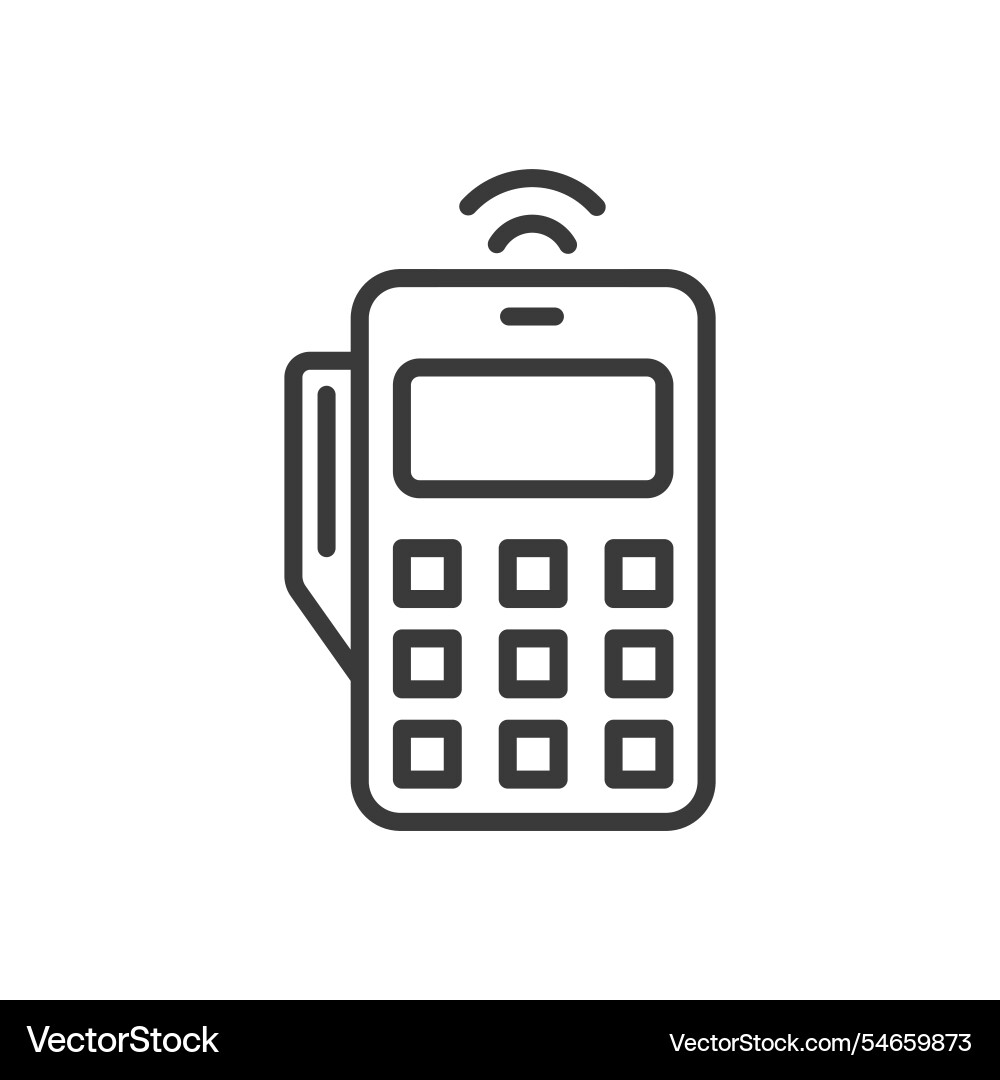 Wireless payment terminal icon in line design Wireless payment terminal icon in line design vector image