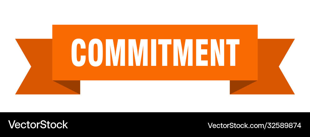 Commitment ribbon paper band banner vector image