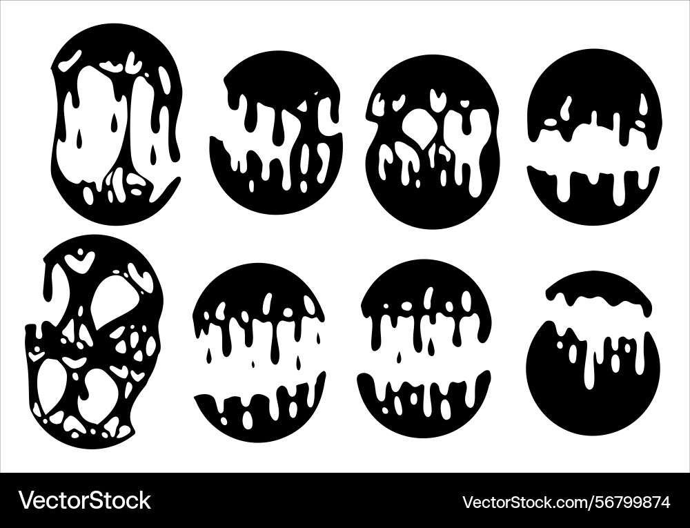 Dripping black blobs in surreal horror style vector image