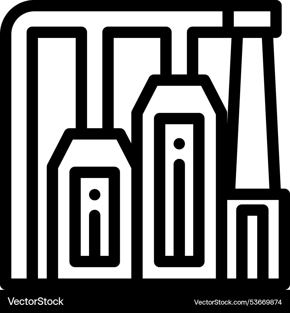 Factory icon thin linear style design isolated Vector Image