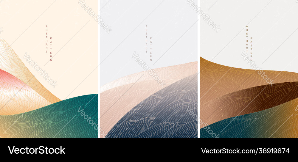 Japanese background with line wave pattern Vector Image