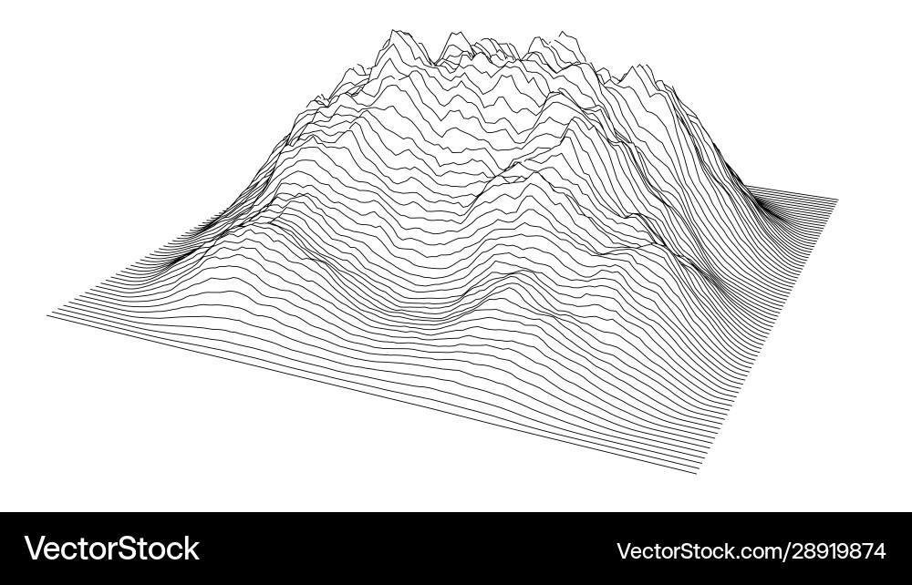 Kurve Linien in Form Teil Bergkette Kurve Linien in Form Teil Bergkette vektorbild
