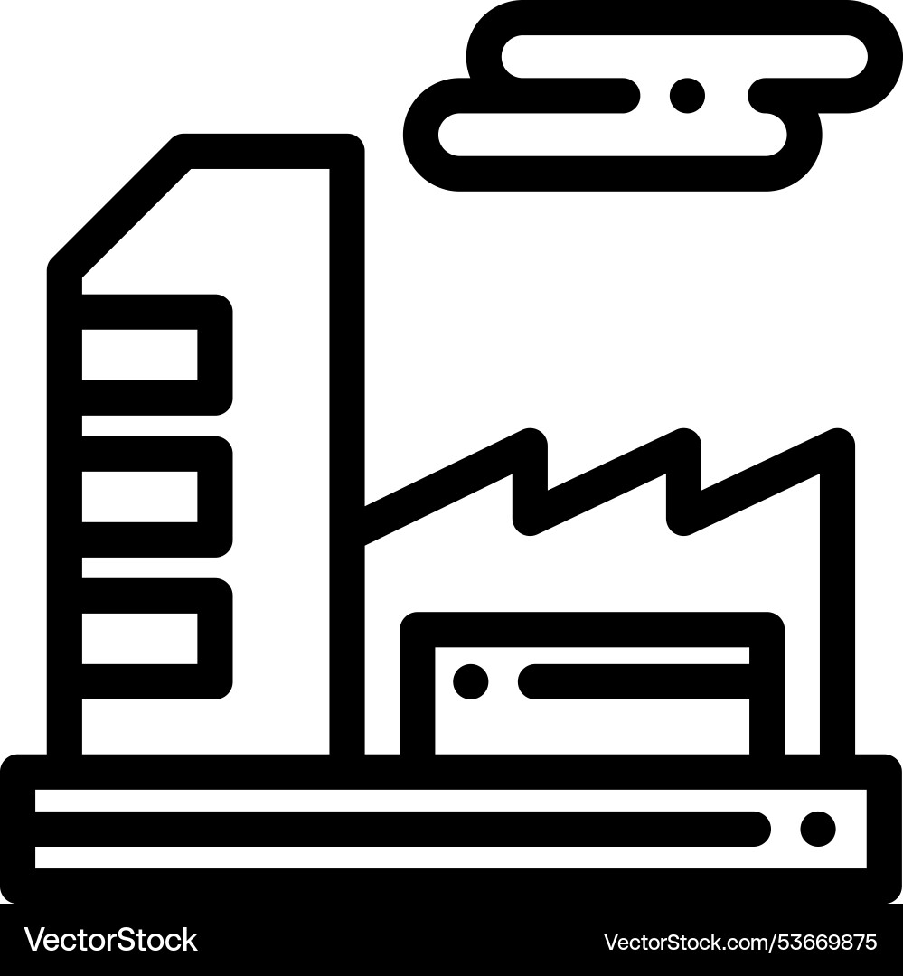Factory icon thin linear style design isolated Vector Image