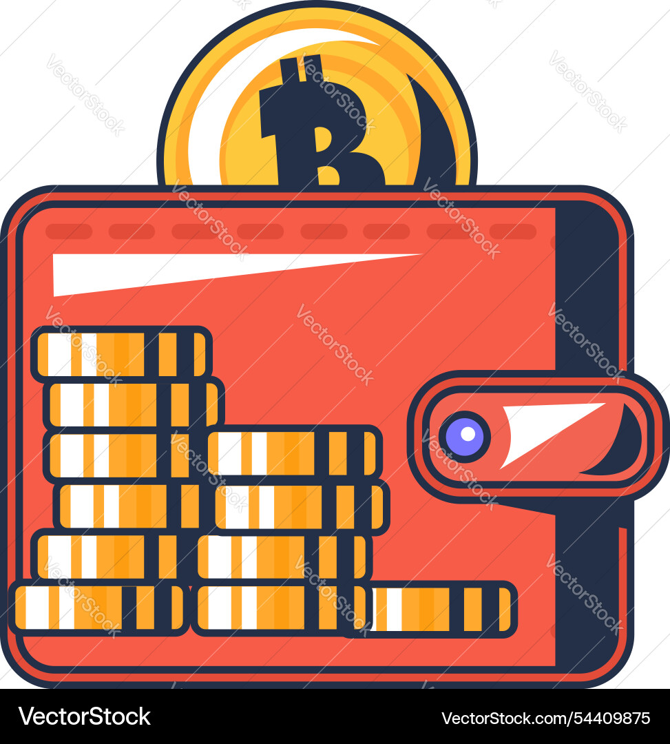 Multi colored storing cryptocurrency icon Vector Image