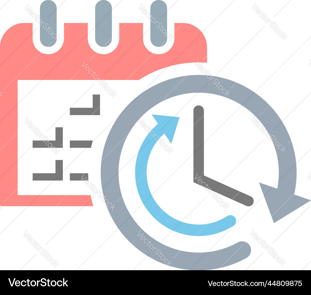 Time management concept clock and calendar icons Time management concept clock and calendar icons vector image