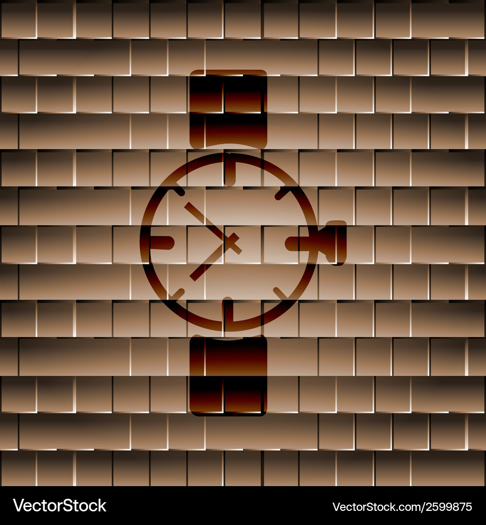 Watchclock flat modern web button and space Vector Image
