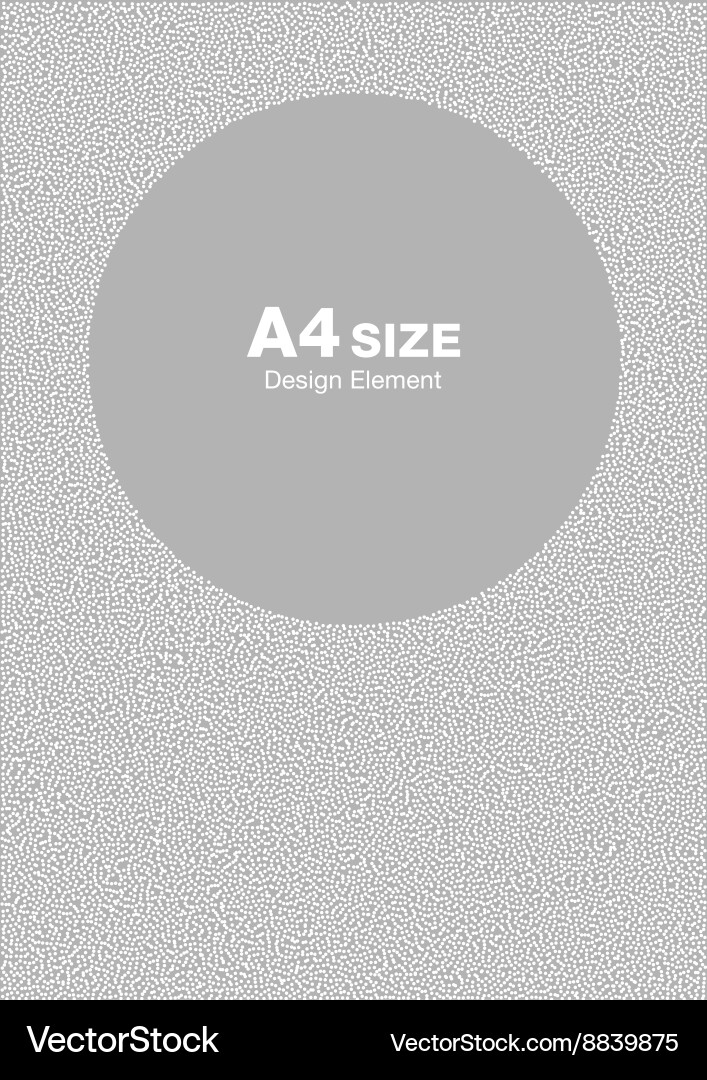 White gray dots circle frame background a4 size vector image