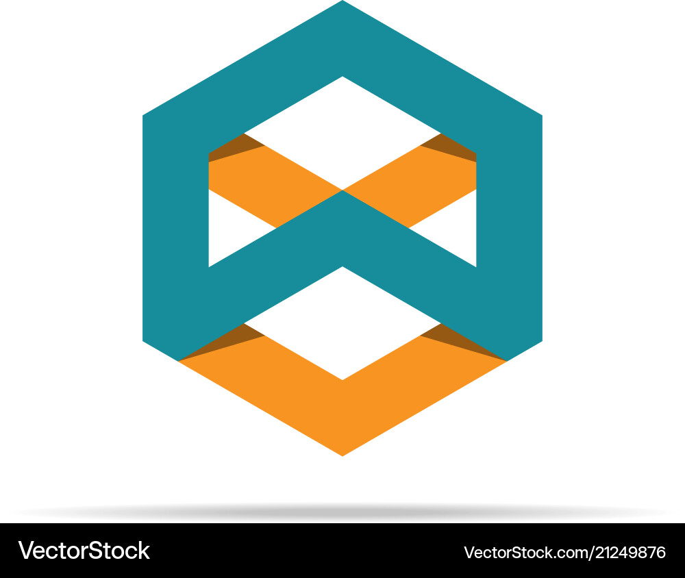 Abstract arrow box element geometric hexagonal vector image