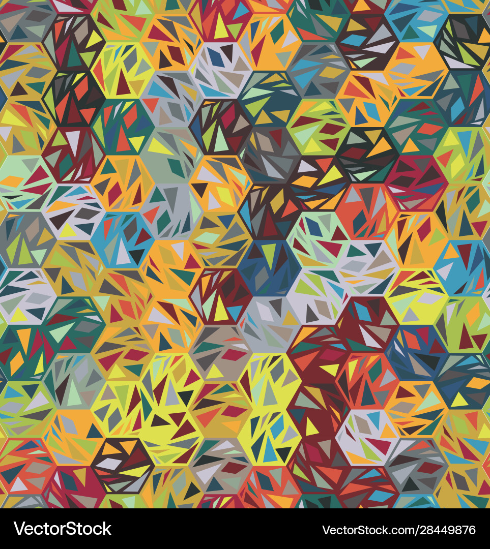 Broken hexagon shard triangle funky motif pattern Broken hexagon shard triangle funky motif pattern vector image